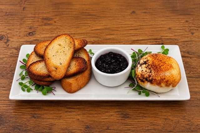 Honey Brulee Goat Cheese Crostini.