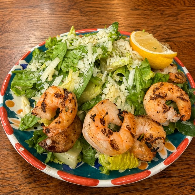 Jumbo Prawn House Salad.