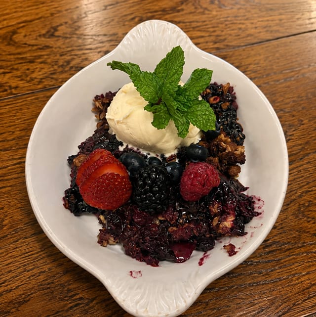 Fresh Seasonal Fruit Crisp.