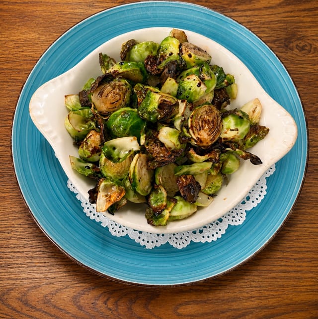 Oven-Roasted Brussels Sprouts.