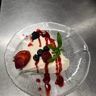 Ukraine Cream with Raspberry Sauce (GF)